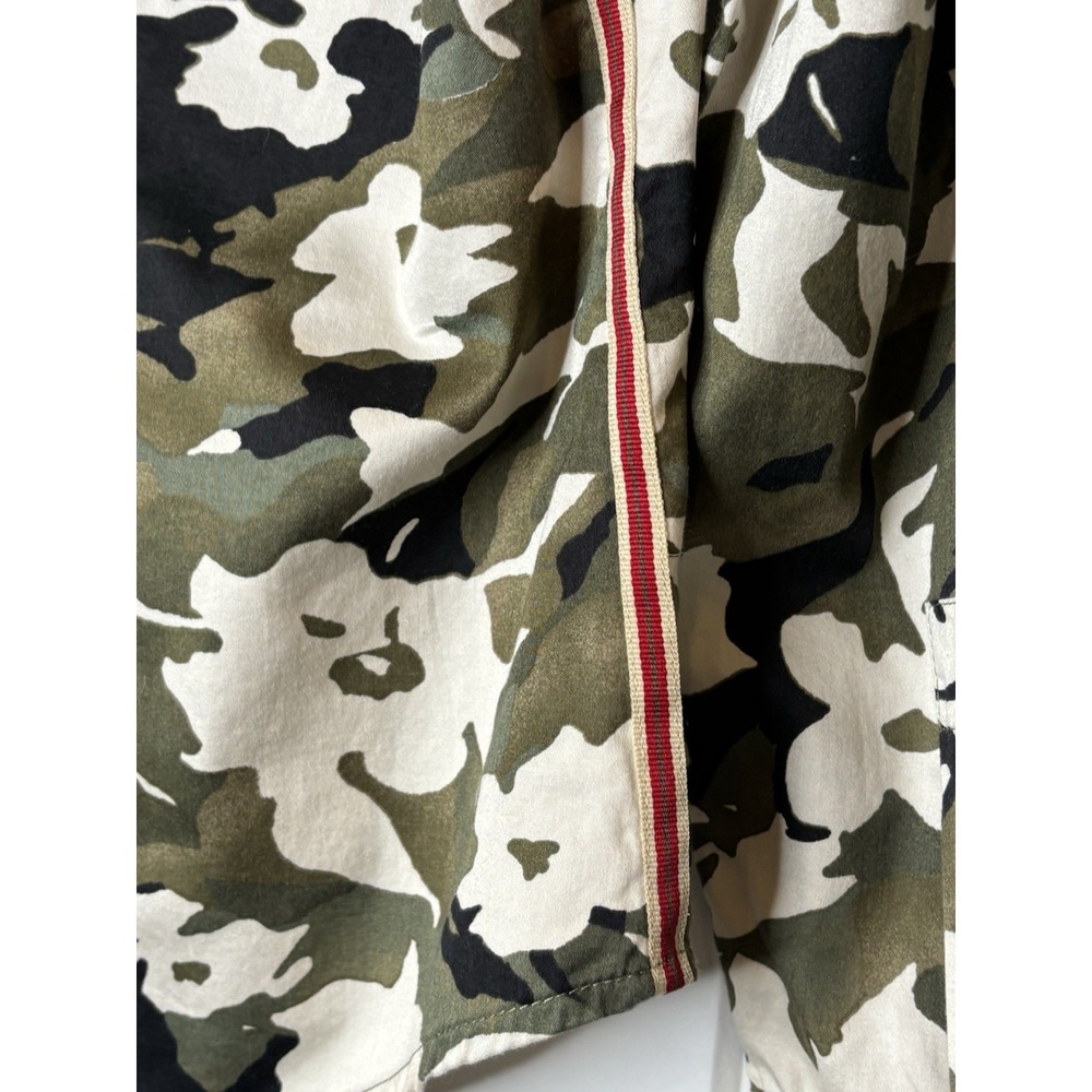 CHICO'S Size 2 (M) Camo Print Cotton Women's Blouse Shirt Top Embroidered - Picture 10 of 12